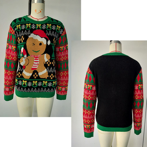 Personalized Family <strong>Couples</strong> and Kids Knitted Pullover Ugly <strong>Christmas</strong> Sweater Ginger Man Jacquard <strong>Christmas</strong> <strong>Jumper</strong> - Product Image 1