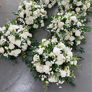 Artificial <b>Silk</b> Wedding Decoration Rose Wedding Centerpieces White <b>Flower</b> Balls - Product Image 2