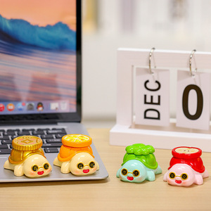 Figurita de tortuga pequeña, 4 piezas, decoración de escritorio apilable de resina, suministros de oficina, regalo de cumpleaños - Product Image 1