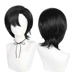 Peluca de Pelo Sintético Resistente al Calor, Negra y Corta, para Cosplay de Detective Anime, Kudou Shinichi, Hagiwara <span class=keywords><strong>Kenji</strong></span>, AOKG-078 - Product Image 2