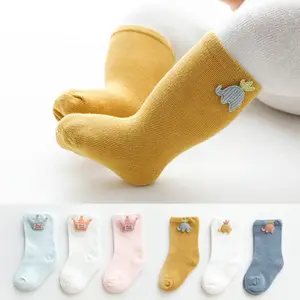 3 пар/компл. Китай хлопковые однотонные носки для новорожденных, Детские хлопковые носки, хлопковые носки для детей с круглым вырезом для малышей; Нарядное, подарок на день рождения для детей