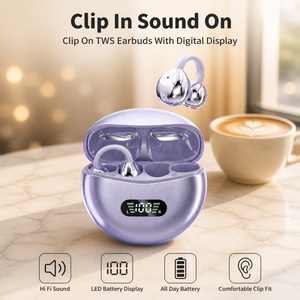 Écouteurs sans fil à clipser, confortables, avec affichage numérique LED, longue autonomie, stéréo HiFi, écouteurs sans fil à clipser OEM - Product Image 1