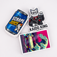 Etiqueta Adhesiva Impermeable con Diseño Personalizado de Dibujos Animados, Impresión de Etiquetas Holográficas de Vinilo, Hoja de Etiquetas Adhesivas con Corte Personalizado