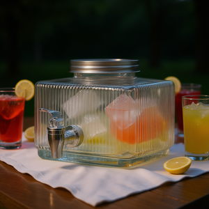 Dispensador de Bebidas de Vidrio de 0.8 Galones con Grifo Cuadrado para Fiestas y Uso Comercial - Product Image 2