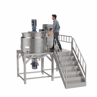 Cuve de mélange homogénéisatrice industrielle en acier inoxydable pour usage cosmétique, alimentaire et chimique, capacité personnalisable de 500L à 5000L, type cadre