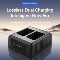 Pour Sony NP-SA100 PD 50W Chargeur rapide Type-C avec affichage numérique