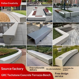 UHPC Clear <b>Concrete</b> Seat Landscape GRC <b>Bench</b> Outdoor <b>Garden</b> Teko Stone Stool Terrazzo Tree Pool Guangdong Model 1022 - Product Image 4