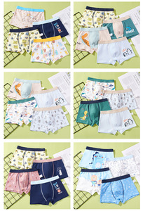 4 Pcs <span class=keywords><strong>Lot</strong></span> de sous-vêtements en coton respirant pour enfants <span class=keywords><strong>Boxer</strong></span> Briefs Dinosaurs Helicopters Cars Prints Comfortable Kids Shorts - Product Image 4