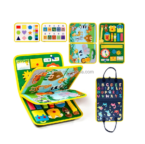 Juguete educativo para niños pequeños, tablero sensorial <span class=keywords><strong>de</strong></span> madera <span class=keywords><strong>de</strong></span> fieltro, libro silencioso - Product Image 2