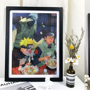 Narutosドロップシッピング卸売3Dアニメ壁紙レンチキュラープリントモーションポスターカスタムレンチキュラーフリップ画像3D壁の装飾