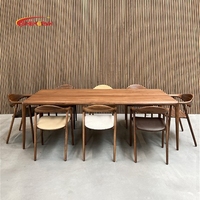 Conception normale Grande-Bretagne Style noyer couleur cadre en bois coussin en cuir blanc hôtel NEVA chaises de Restaurant en bois chaise de Table à manger