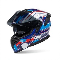 Casque de moto modulaire, coque ABS, rabattable, détachable, trois quarts, avec visière solaire intégrée, pour adulte