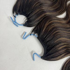 Meilleure vente Top qualité plumes cheveux 100% vrais cheveux humains <span class=keywords><strong>un</strong></span> fil deux brins plumes ligne Extension <span class=keywords><strong>de</strong></span> cheveux - Product Image 4