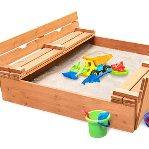 <span class=keywords><strong>Bac</strong></span> <span class=keywords><strong>à</strong></span> <span class=keywords><strong>sable</strong></span> <span class=keywords><strong>original</strong></span> en cèdre avec banquettes intégrées et housse Équipement de jeu extérieur en bois robuste pour enfants - Product Image 1