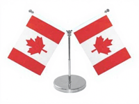 Drapeau de table rectangulaire personnalisé en polyester avec logo, impression numérique, support en acier inoxydable, vente en gros
