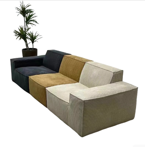 Sofá Italiano Minimalista de Respaldo Alto, Estilo Bloque de Tofu, Sofá de Tela Recto de Una Línea para Sala de Estar - Product Image 1