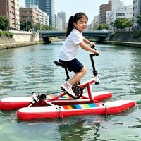 Vélo aquatique gonflable pour adolescents, style SUP, ponton flottant plat, cadre en aluminium, flottabilité stable, pliable, fabriqué en Chine par Lumark