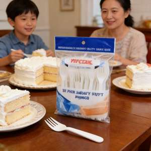 Ensemble de 51 fourchettes jetables en plastique moderne, recyclables et de qualité alimentaire, vaisselle durable, cuisine, entrepôt commercial aux États-Unis en stock - Product Image 2