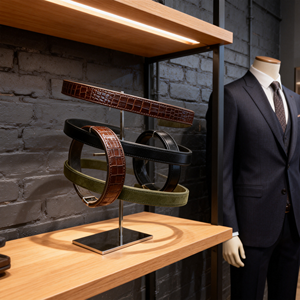 Support d'exposition de ceintures de luxe à 3 niveaux en acier inoxydable, style classique, pour présentoirs et étagères, usage intérieur - Product Image 3