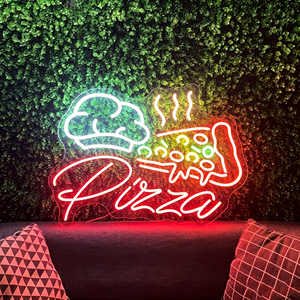 Letrero de neón de pizza, luz de neón con forma de gorro de chef, luz de neón de pizza en rodajas, decoración LED montada, luz de neón para interiores - Product Image 3