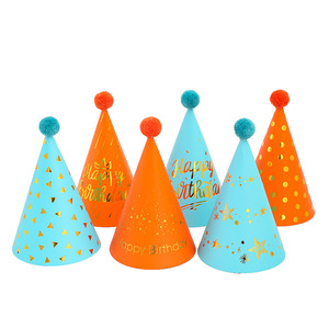 Chapeaux d'anniversaire pour enfants, garçon et fille, rose et noir, décorations <span class=keywords><strong>de</strong></span> fête d'anniversaire, chapeau en papier joyeux anniversaire, couronne <span class=keywords><strong>de</strong></span> prince et <span class=keywords><strong>de</strong></span> princesse - Product Image 1