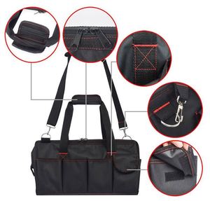 Free sample 18-inch Tool <b>Storage</b> Bag Organiser, Wide <b>Open</b> Mouth Heavy Duty Muti-Purpose Tool Bag with Adjustable Shoulder Strap - Product Image 6