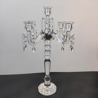 Chandelier en cristal de pièce maîtresse de mariage d'usine directement bougeoir en cristal romantique européen décoration de table bougeoir