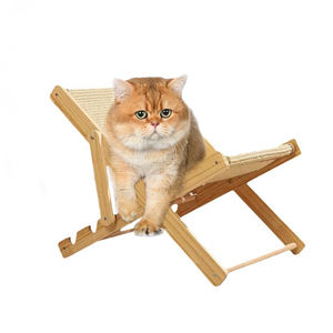 Einfarbiges hölzernes Katzen bett Hängematten liege Abnehmbarer Sisal kühler Verschleiß festes Katzen kratz pad für Hunde OEM ODM Handwäsche - Product Image 2