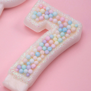 Fête d'anniversaire de bébé, décoration de gâteau de premier anniversaire, décoration de Macaron, particules de bonbons colorées, bougies d'anniversaire décorées - Product Image 3
