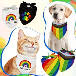 Pañuelo para Perro de Poliéster con Diseño 'Love Is Love' y 'Rainbow Pride Progress', Pañuelo para Mascota con Anillo para el Pelo, Diseño Personalizado - Product Image 4