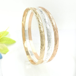 Bracelet en bambou JX289 5 mm pour enfants et adultes, jonc en laiton couleur or, argent, or <span class=keywords><strong>rose</strong></span>, bijoux hawaïens et samoans de Guam, vente en gros - Product Image 4