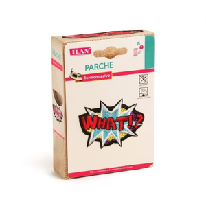 Patch Ilan 4,5x6 cm con design a esclamazione termoadesivo per abbigliamento e borse - Product Image 2