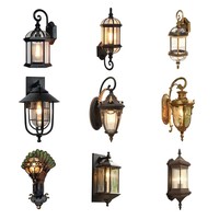 Applique murale extérieure de Style européen rétro chinois porte de couloir classique lampe à LED Base en aluminium jardin hôtels Villas carré