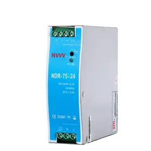 Nvvv NDR-75-24 75W 12V 24V 3.2A импульсивный источник питания psu питание din rail источник питания