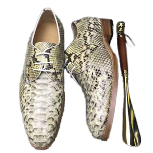 Zapatos de Vestir Cómodos con Cordones para Hombre, de Alta Calidad, en Tendencia, de Cuero Genuino de Serpiente, con Patrón de Lujo, Personalizados, Formales, para Oficina y Carrera Profesional - Product Image 1