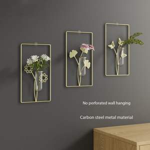 Vase hydroponique mural créatif de luxe nordique, sans perçage, tendance moderne, décoration murale haut de gamme pour salon - Product Image 2