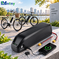 Baterai Li-ion Hailong Downtube 36V 48V 52V 10Ah untuk Konversi Sepeda Listrik, Sel 21700, 1000 Siklus