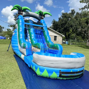 Commercial outdoor party jumping bounce house with pool inflatable dolphin water <b>slide</b> for kids - Product Image 3