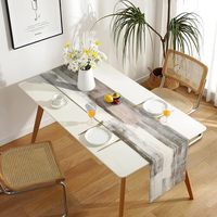 Chemin de table en lin et coton rayé gris de style rétro vintage, fabriqué en Chine, 33 cm x 183 cm, décoration de table basse pour les fêtes