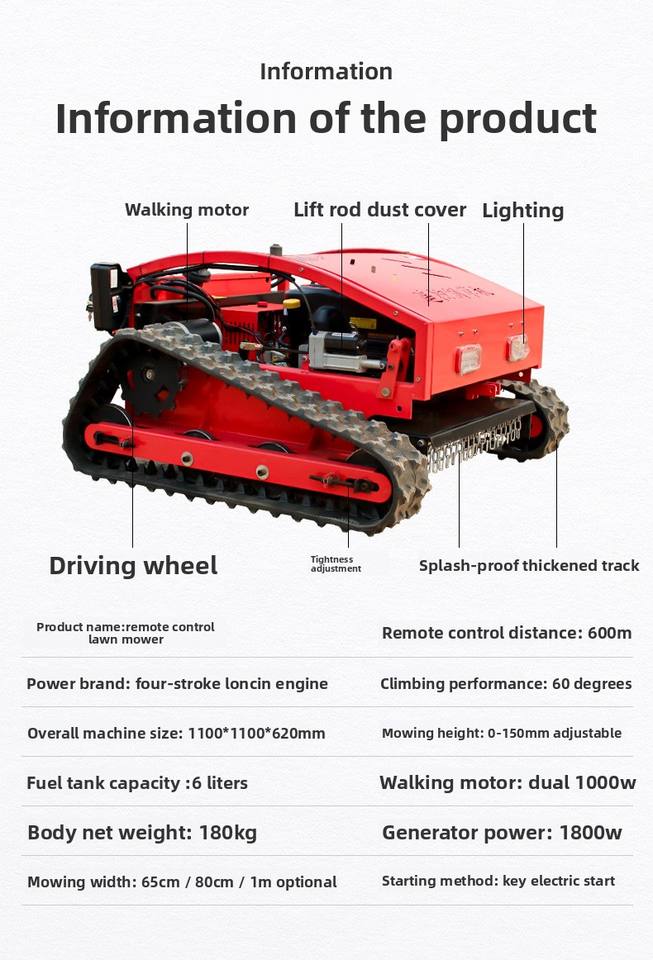 Industrial Remote-controlled Crawler Lawn Mower, Self-propelled Weeder ...