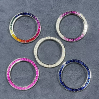 Montres luxueuses en moissanite aux couleurs arc-en-ciel, lunette disponible en plusieurs couleurs sertie de pierres précieuses, accessoires de montre personnalisés