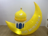 Décoration gonflable Ourwarm Islam Crescent Moon Cloud Ramadan, mosquée gonflable pour cour avec LED