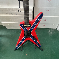 Gitar Elektrik Solid Wood Red Flag DimeBag, Body Mahogany, Fretboard Rosewood, 6-String, Pickup HH, Finishing Glossy, Profesional
