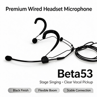 Microphone à condensateur filaire Beta53, cardioïde, XLR, métal, couleur noire, omnidirectionnel, pour la scène, les voix et les présentations