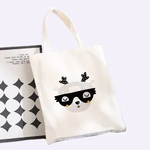 Bolsa de ombro com bolso com zíper, sacola de compras em lona de algodão para uso pesado, 10 e 12 onças, com logotipo