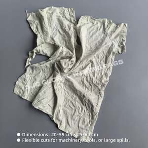 Trapos de limpieza de camisetas recicladas de color claro, 100% algodón, a granel, lisos, para limpieza industrial - Product Image 3