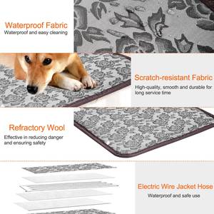 Haustier Heizkissen Hund Katze Elektrische Heiz matte Wasserdichte verstellbare Wärme decke mit kau beständigem Stahls chnur gehäuse - Product Image 5