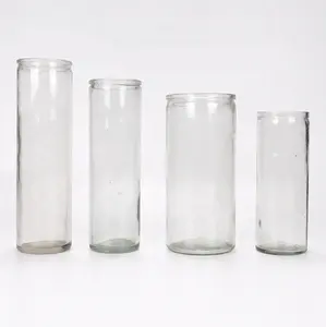 China factory supplied 7Days 14Days White Pillar Church Candles glass jars Votive Grave Candle Religious Candle holder