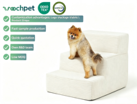 Fournisseur personnalisé multifonctionnel escalier pour chien portable de voyage échelle en mousse pour animaux de compagnie escalier pour chien 3 marches avec couvercle amovible blanc