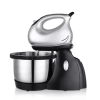Batteur sur socle professionnel 2 en 1 200W 3L, mélangeur à œufs et à farine, rotation à 360°, mélangeur à gâteau avec 3 vitesses turbo